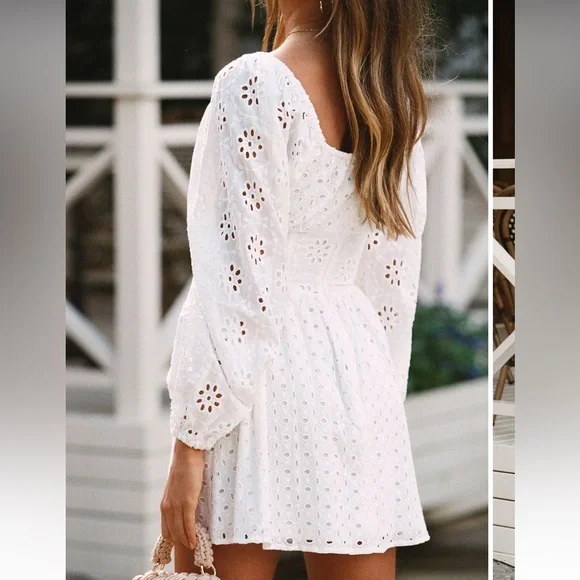 Saboskirt Luxe Leyton Eyelet Mini Dress - Picture 4 of 14